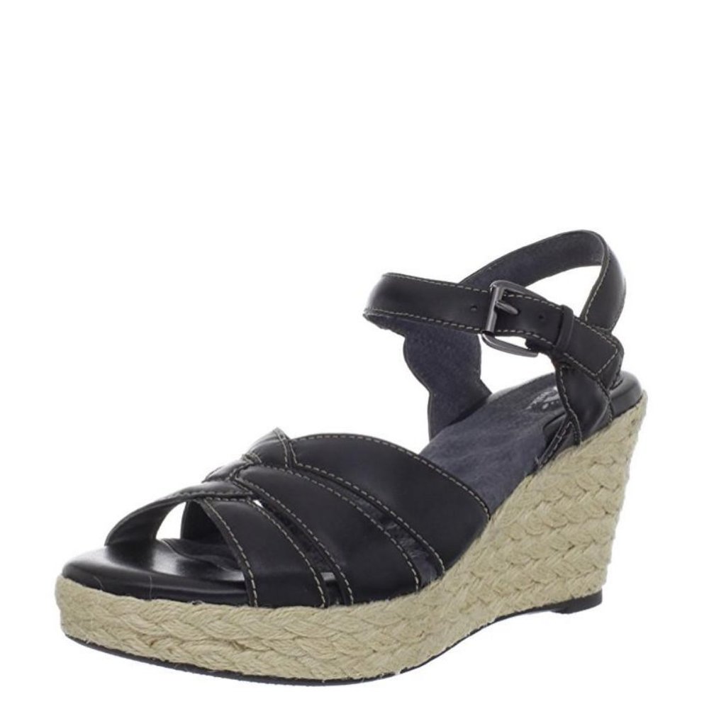 NEW SOFT WALK Black St. Helena Platform Sandals 11